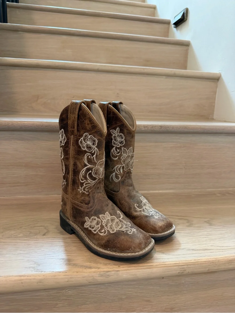 Little Girls Shyanne Brown Embroidered Western Boots